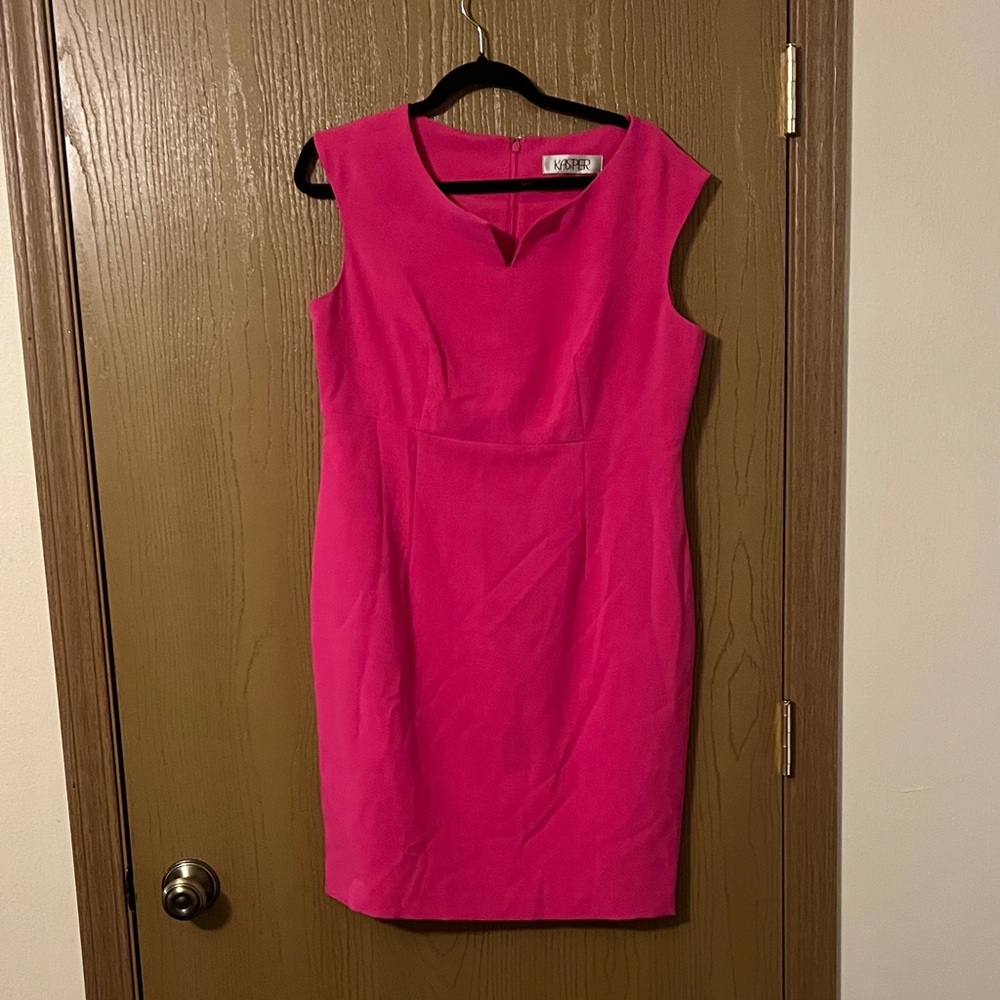 Kasper Fuchsia Midi Dress